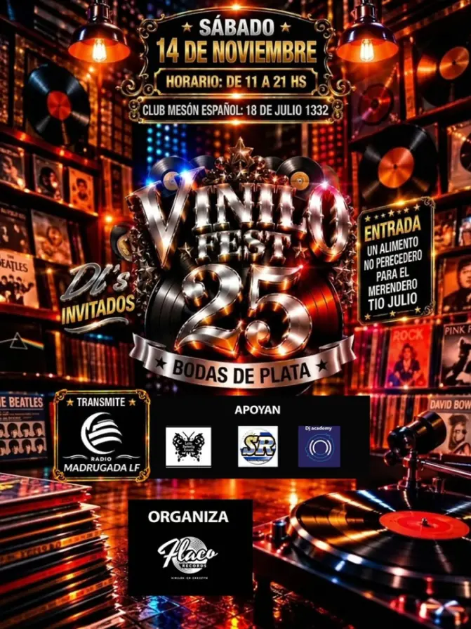 Flyer de la Vinilo Fest 25, Bodas de Plata